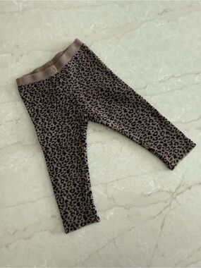 Zara Brown and Black Leopard Print Knit Leggings